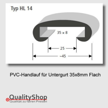 PVC Handlauf Typ. HL14 für Flachstahl 35x8mm